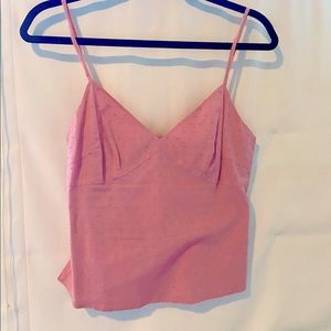 Pink cotton J.Crew camisole w side full snap closure.
